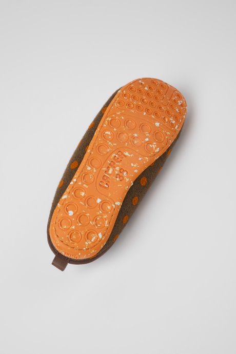 Camper Wabi Brown And Orange Wool Slippers For Women New Arrivals