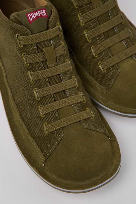 Beetle Green Nubuck Sneakers For Men Camper New Arrivals