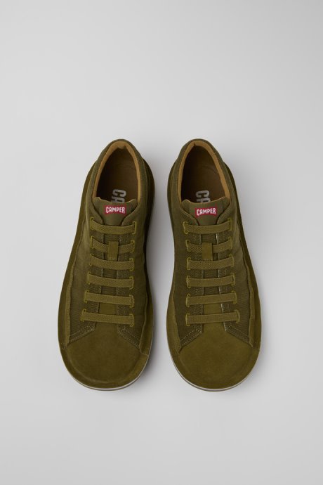 Beetle Green Nubuck Sneakers For Men Camper New Arrivals