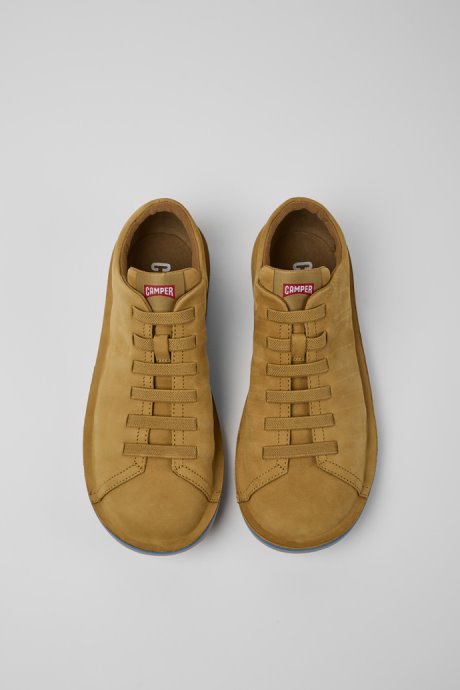 Design Beetle Brown Nubuck Sneakers For Men Camper