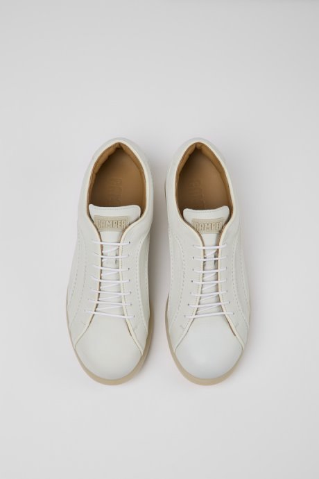 Exclusive Camper Pelotas White Non-Dyed Leather Sneakers For Men