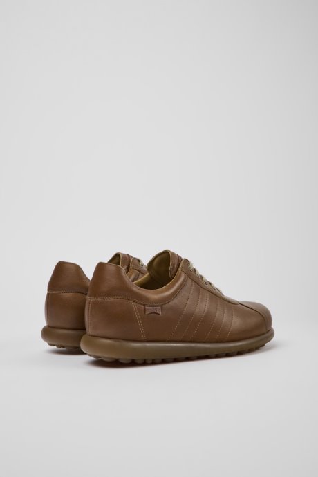 Design Pelotas Brown Leather Sneakers For Men Camper
