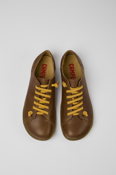 Design Trend Peu Brown Leather Shoes For Men Camper