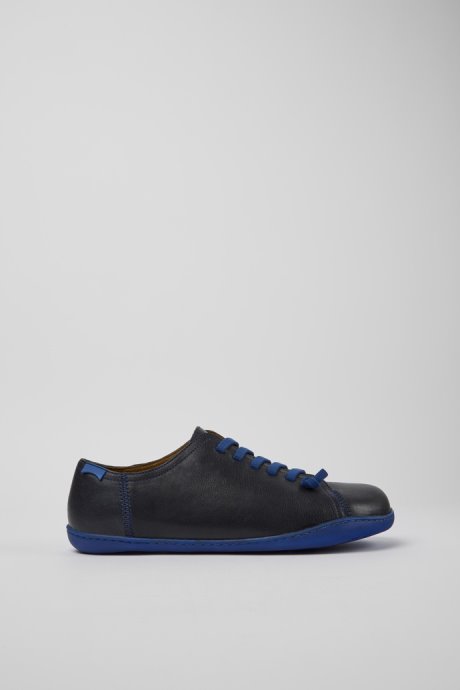 Design Peu Blue Leather Shoes For Men Camper