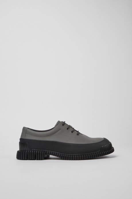 Pix Gray And Black Leather Lace-Up Shoes For Men Camper New Arrivals