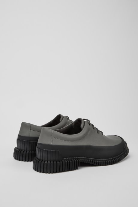Pix Gray And Black Leather Lace-Up Shoes For Men Camper New Arrivals