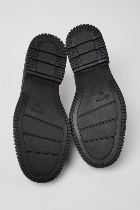 Pix Gray And Black Leather Lace-Up Shoes For Men Camper New Arrivals