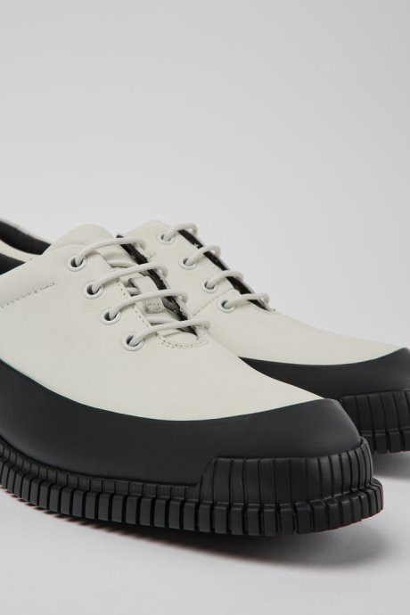Pix White And Black Leather Lace-Up Men's Shoes Camper New Arrivals