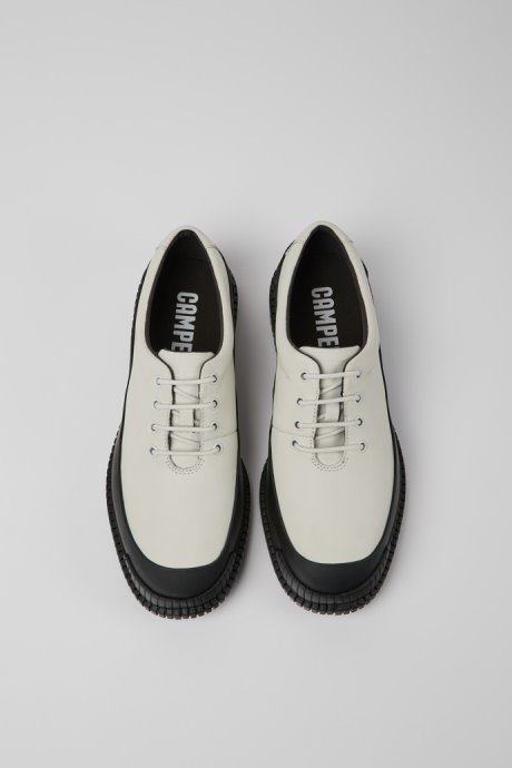 Pix White And Black Leather Lace-Up Men's Shoes Camper New Arrivals