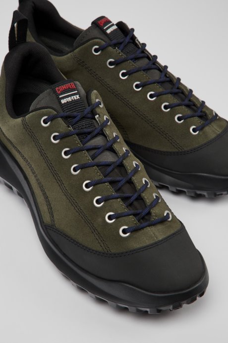 Camper Design Crclr Gore-Tex Green Nubuck And Textile Sneakers For Men