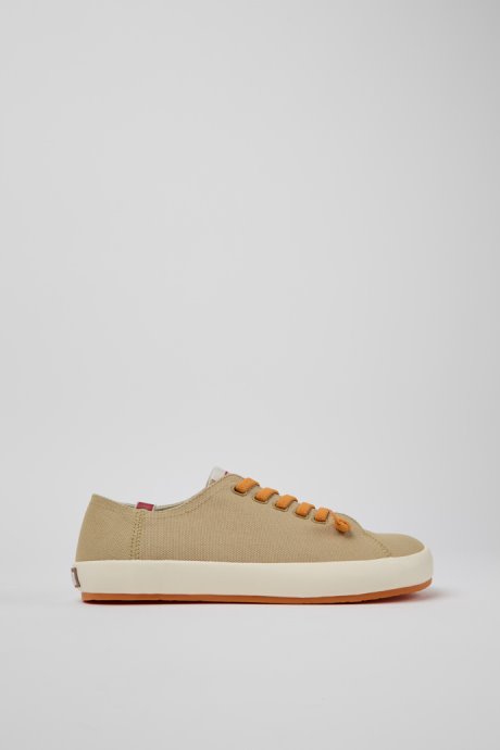 Peu Rambla Beige Recycled Cotton Sneakers For Men Exclusive Camper