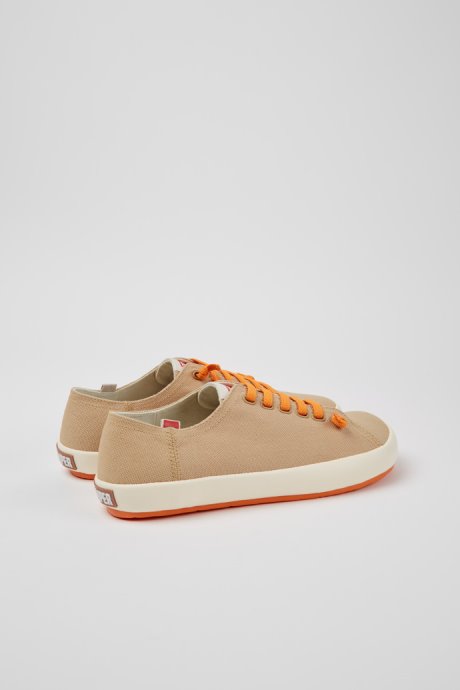 Peu Rambla Beige Recycled Cotton Sneakers For Men Exclusive Camper