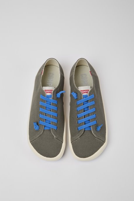 Peu Rambla Grey Recycled Cotton Sneakers For Men Camper New Arrivals