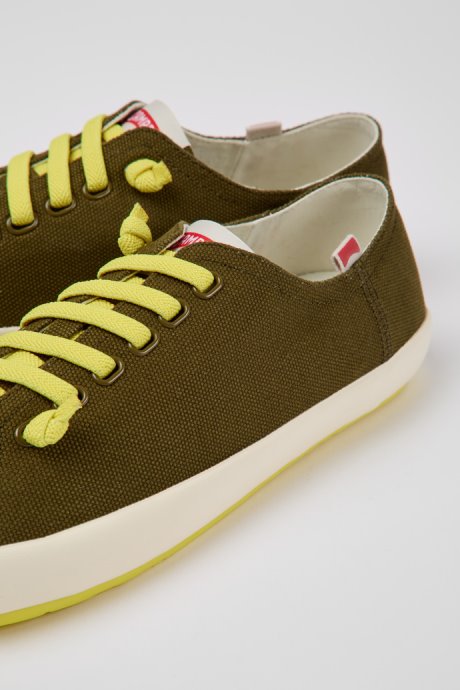 Camper Design Peu Rambla Green Recycled Cotton Sneakers For Men