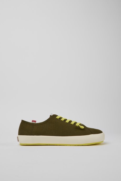 Camper Design Peu Rambla Green Recycled Cotton Sneakers For Men