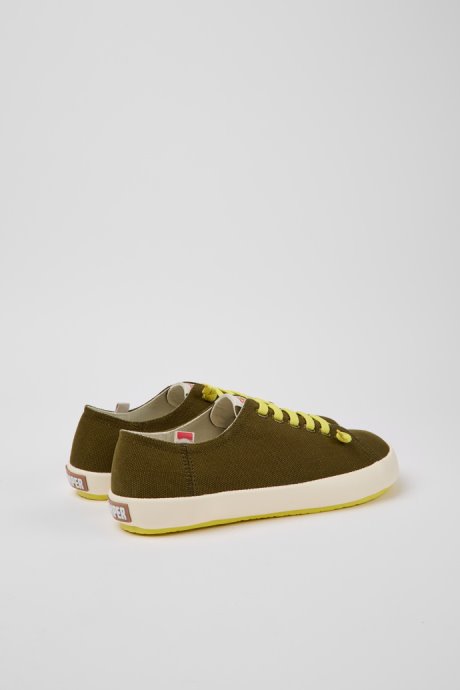 Camper Design Peu Rambla Green Recycled Cotton Sneakers For Men