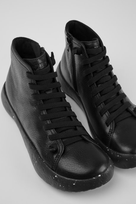 Peu Stadium Black Leather Ankle Boots For Men Camper New Arrivals