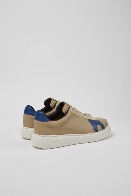 Runner K21 Beige And Blue Leather And Nubuck Sneakers For Men Exclusive Camper