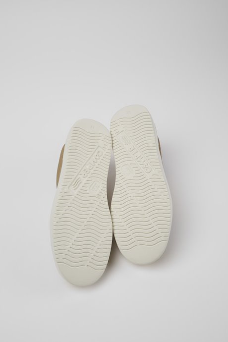 Runner K21 Beige And Blue Leather And Nubuck Sneakers For Men Exclusive Camper