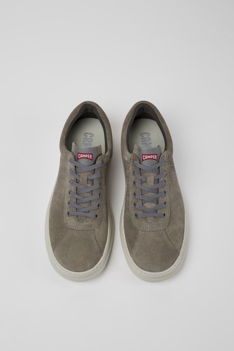Camper Runner Grey Leather Sneakers For Men New Arrivals
