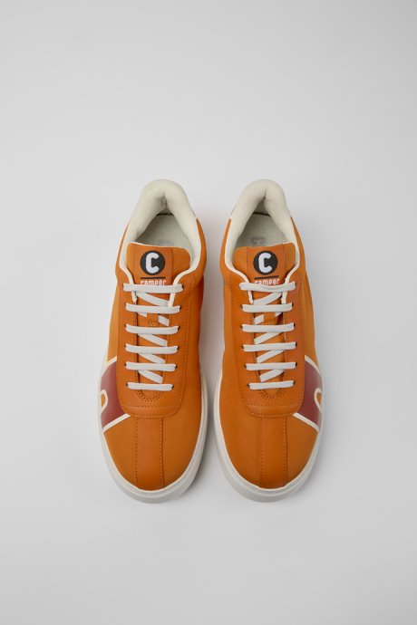 Camper Design Runner K21 Orange Red And White Sneakers For Men