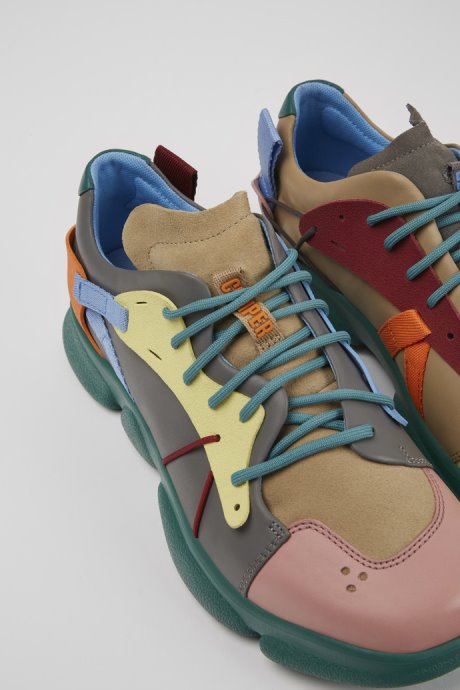 Exclusive Camper Twins Multicolored Leather And Nubuck Sneakers For Men