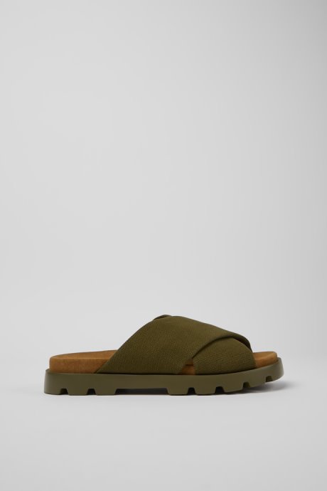 Camper Brutus Sandal Green Recycled Cotton Sandals For Men New Arrivals