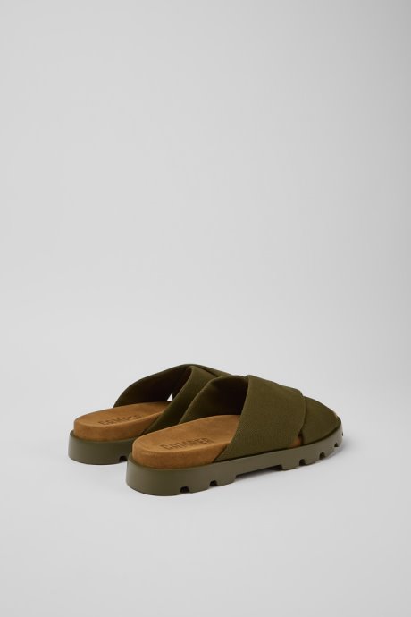 Camper Brutus Sandal Green Recycled Cotton Sandals For Men New Arrivals