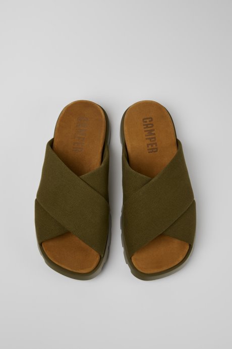 Camper Brutus Sandal Green Recycled Cotton Sandals For Men New Arrivals