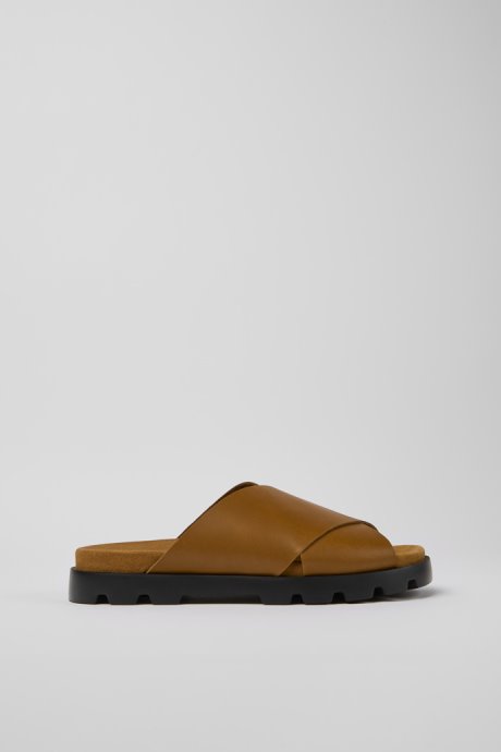 Camper Brutus Sandal Brown Leather Sandals For Men New Arrivals