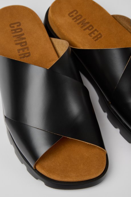 Brutus Sandal Black Leather Sandals For Men Camper New Arrivals