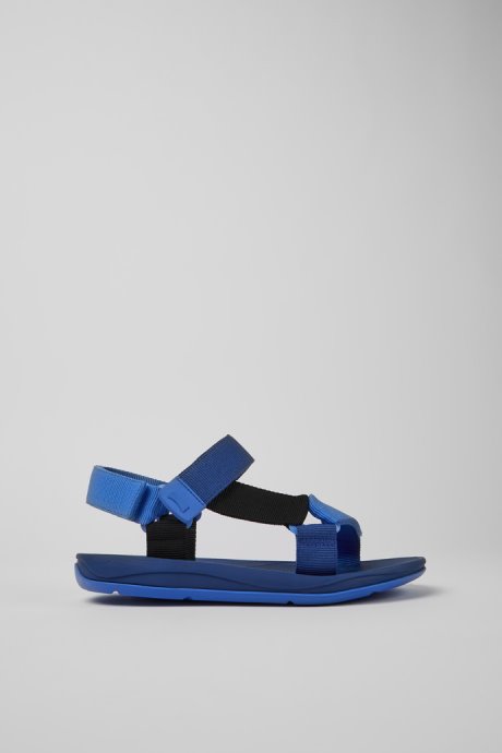 Exclusive Camper Match Blue And Black Recycled Pet Sandals For Men