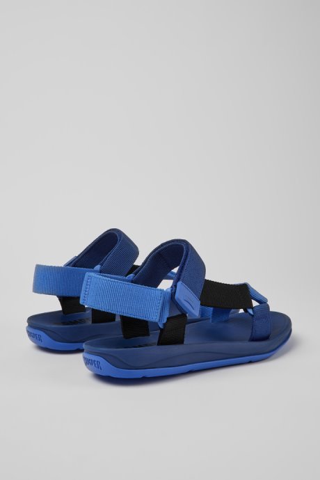 Exclusive Camper Match Blue And Black Recycled Pet Sandals For Men