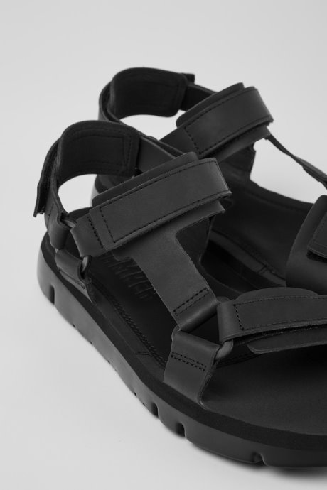 Exclusive Camper Oruga Black Leather Sandals For Men