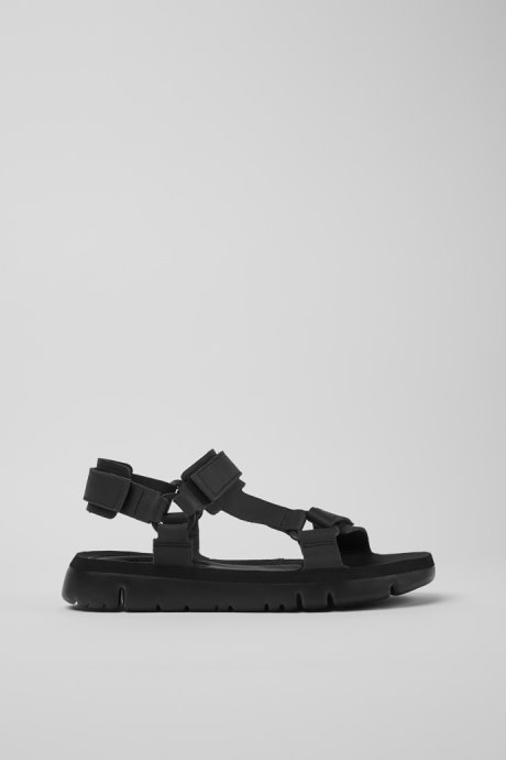 Exclusive Camper Oruga Black Leather Sandals For Men