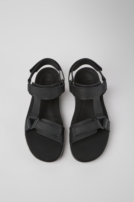 Exclusive Camper Oruga Black Leather Sandals For Men