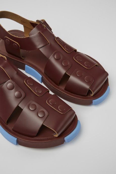 Exclusive Camper Set Burgundy Leather Sandals For Men