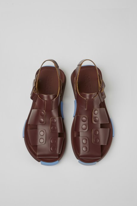 Exclusive Camper Set Burgundy Leather Sandals For Men