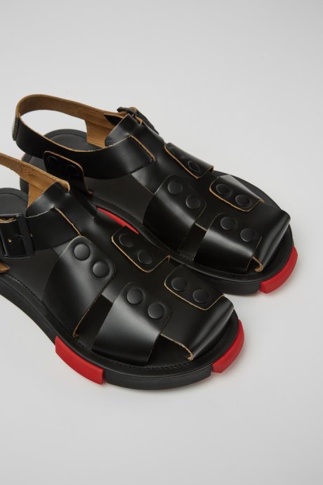 Set Black Leather Sandals For Men Exclusive Camper