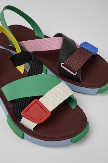 Camper Twins Multicolored Leather Sandals For Men New Arrivals