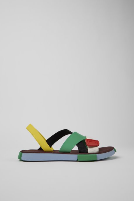 Camper Twins Multicolored Leather Sandals For Men New Arrivals