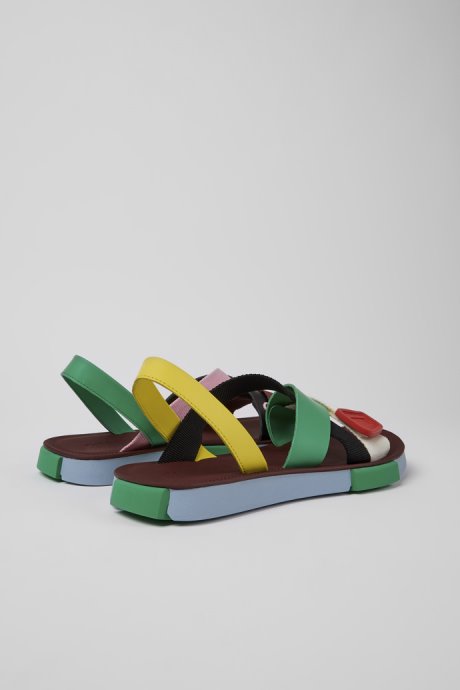 Camper Twins Multicolored Leather Sandals For Men New Arrivals