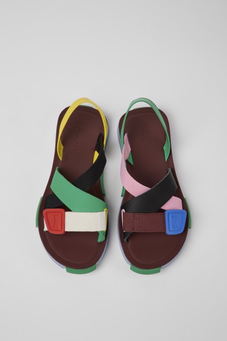 Camper Twins Multicolored Leather Sandals For Men New Arrivals