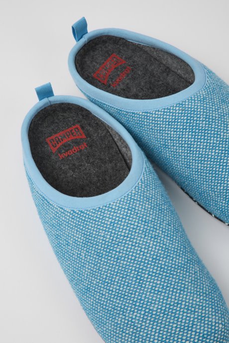 Wabi Blue Wool And Viscose Slippers For Men Camper New Arrivals