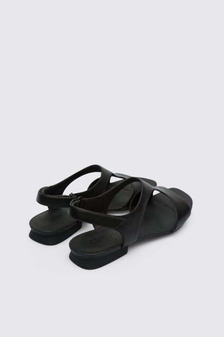 Camper Design Casi Myra Black Women's Textile T-Strap Sandal