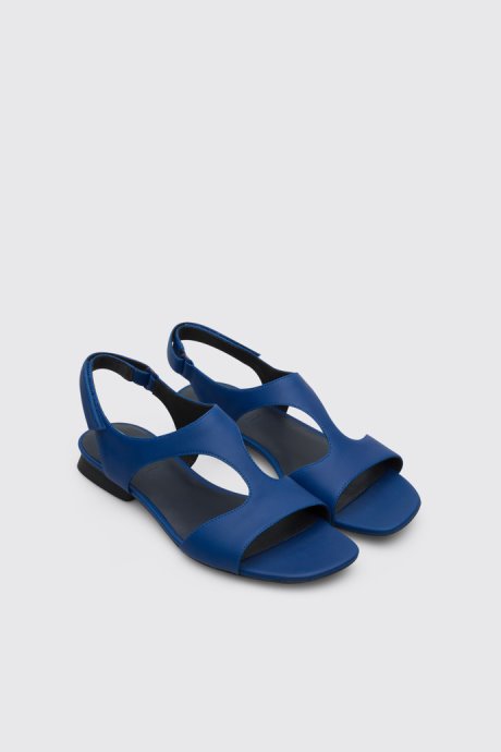 Casi Myra Women's Blue Textile T-Strap Sandal Camper New Arrivals