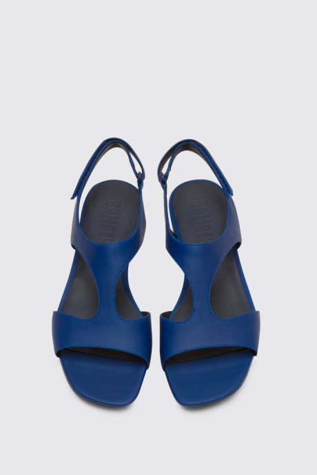 Casi Myra Women's Blue Textile T-Strap Sandal Camper New Arrivals