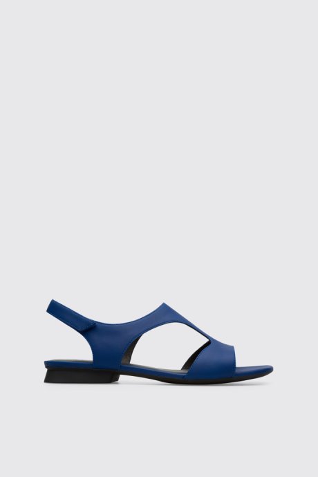 Casi Myra Women's Blue Textile T-Strap Sandal Camper New Arrivals