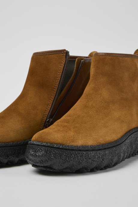 Camper Ground Michelin Brown Suede Ankle Boots New Arrivals