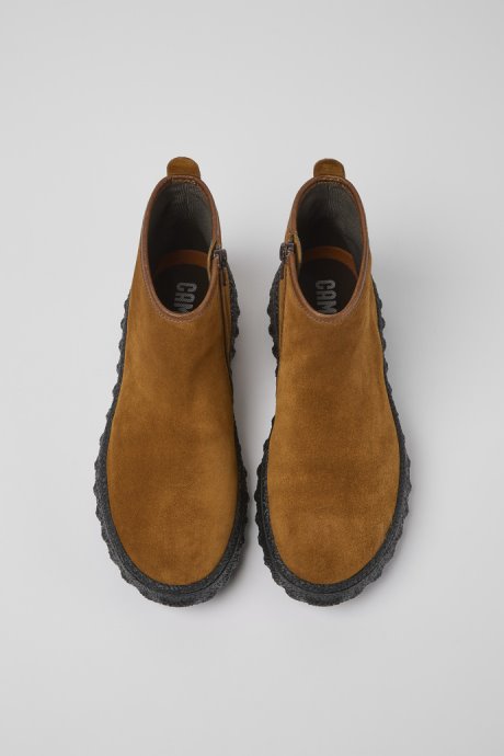 Camper Ground Michelin Brown Suede Ankle Boots New Arrivals